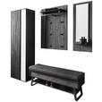 GARDEROBE 4-teilig  in 201/196/41 cm  - Anthrazit, Design, Glas/Holz (201/196/41cm) - Johann Jakob
