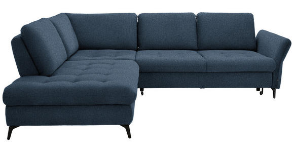 ECKSOFA in Bouclé Blau  - Blau/Schwarz, Natur, Textil/Metall (233/288cm) - Valnatura