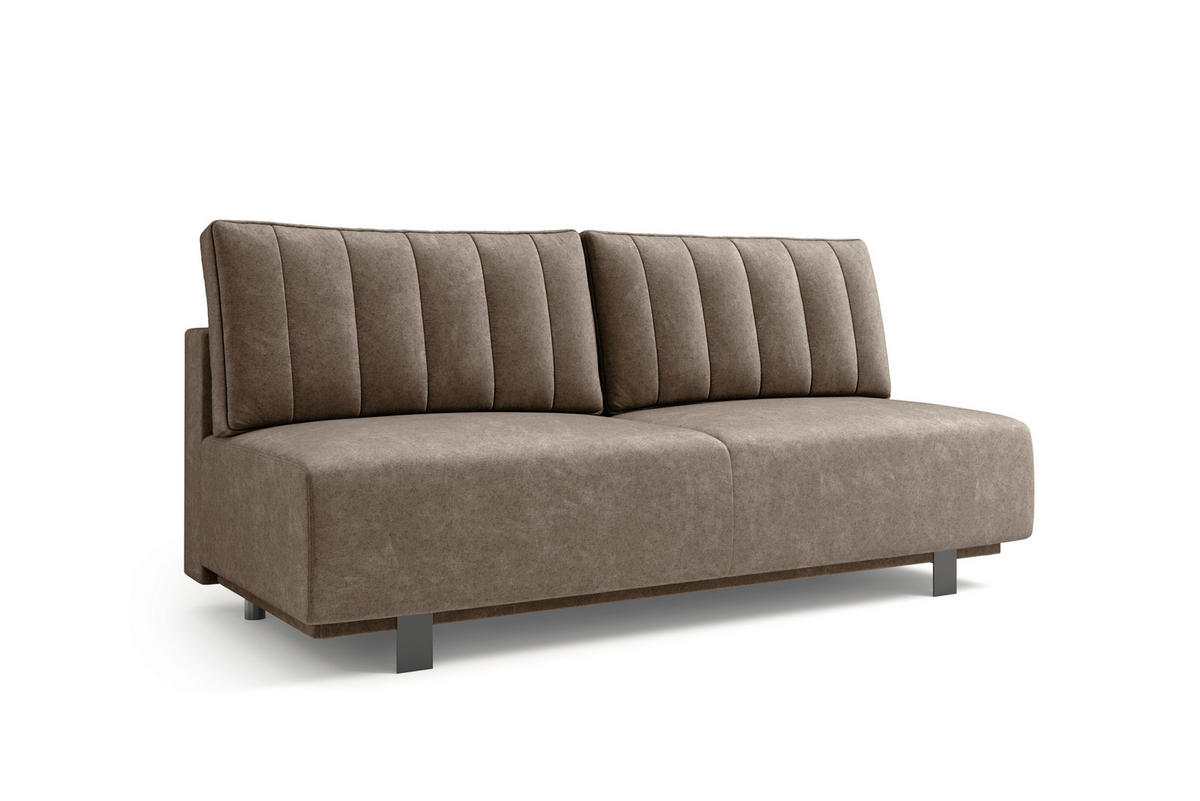 SCHLAFSOFA OLIVIO Velours Dunkelgrau  inkl. Bettkasten, Schlaffunktion  - Dunkelgrau/Schwarz, Basics, Holz/Textil (200/90/95cm) - Livetastic