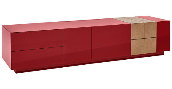 LOWBOARD 210/46/52 cm - Eichefarben/Dunkelrot, Design, Holz/Holzwerkstoff (210/46/52cm) - Ambiente