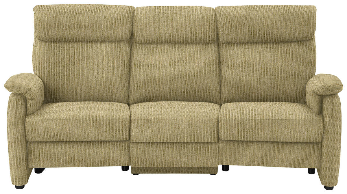 TRAPEZSOFA in Flachgewebe Gelb, Hellgrün  - Gelb/Schwarz, Konventionell, Textil/Metall (219/107/97cm) - Pure Home Comfort