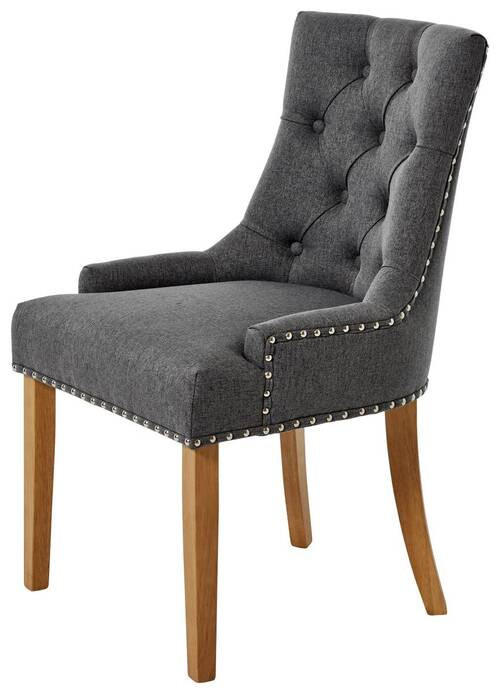 STUHL  - Eichefarben/Grau, MODERN, Holz/Textil (56/62,5/91cm) - Livetastic