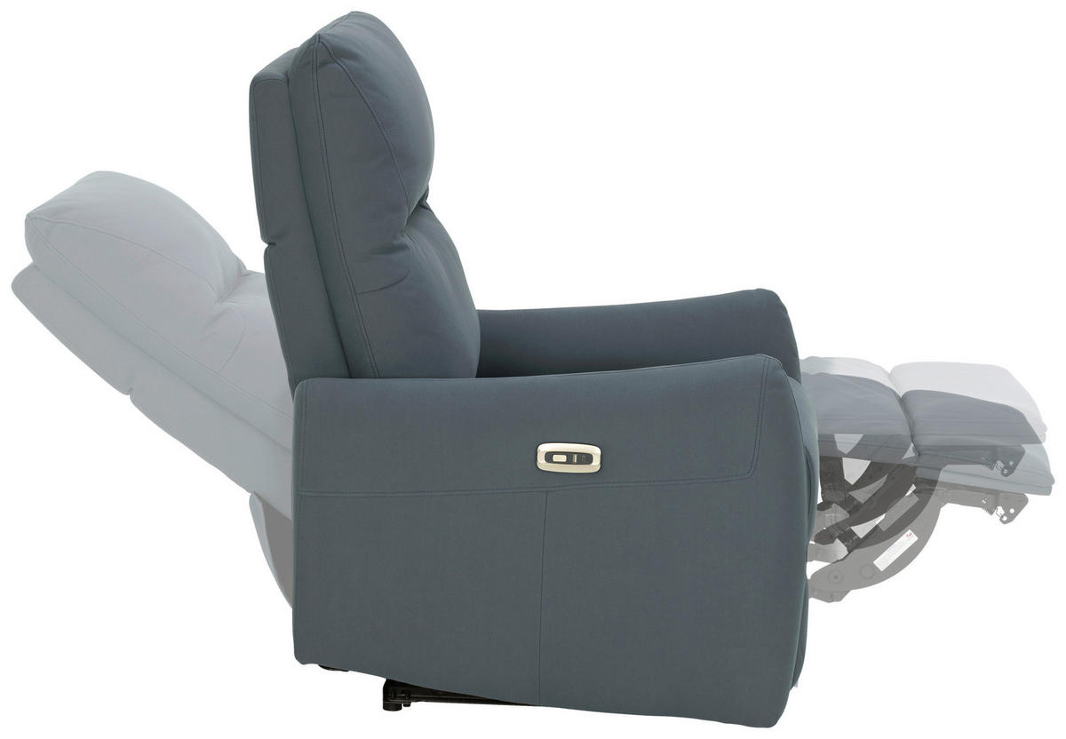 SITZGARNITUR Mikrofaser Dunkelblau  - Schwarz/Dunkelblau, KONVENTIONELL, Textil/Metall - Livetastic