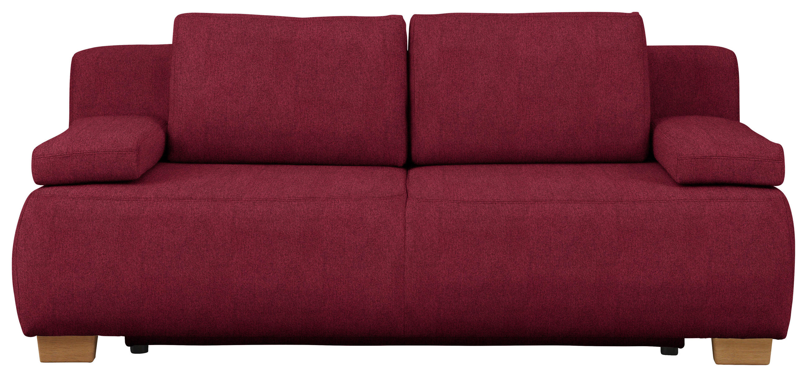 BOXSPRINGSOFA in Webstoff Bordeaux  - Bordeaux/Naturfarben, Modern, Holz/Textil (205/93/108cm) - Venda