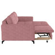 ECKSOFA in Flachgewebe, Leinenoptik Rosa  - Schwarz/Rosa, Design, Textil/Metall (242/170cm) - Xora