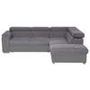 ECKSOFA Chenille, Lederlook Grau, Fango  - Fango/Grau, Basics, Holz/Textil (252/217cm) - MID.YOU