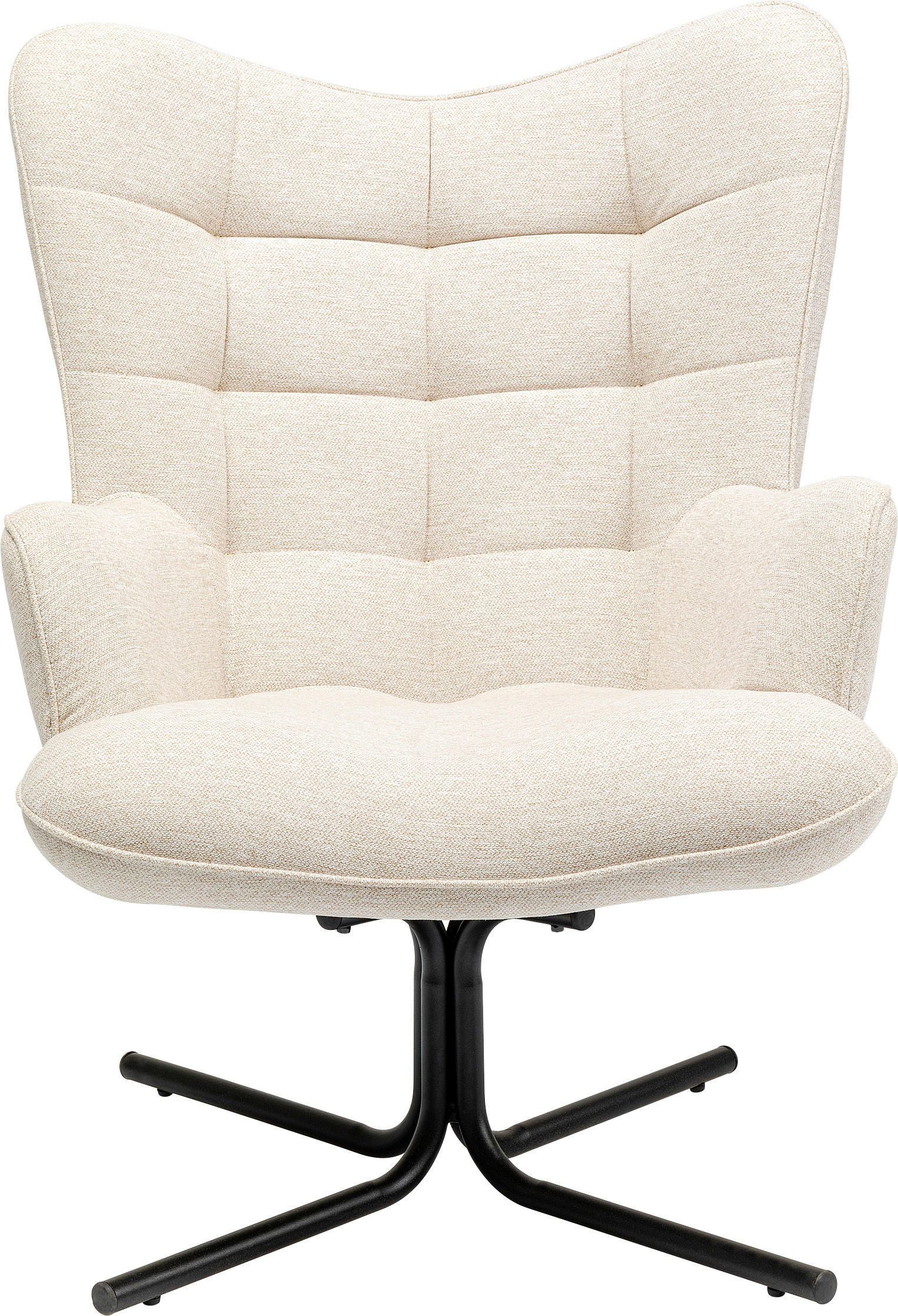 SESSEL - Beige/Schwarz, Design, Textil/Metall (82/95/73cm) - Kare-Design