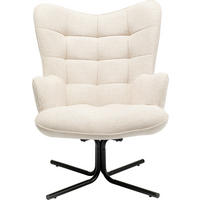 SESSEL in Chenille Schwarz, Beige  - Beige/Schwarz, Design, Textil/Metall (82/95/73cm) - Kare-Design
