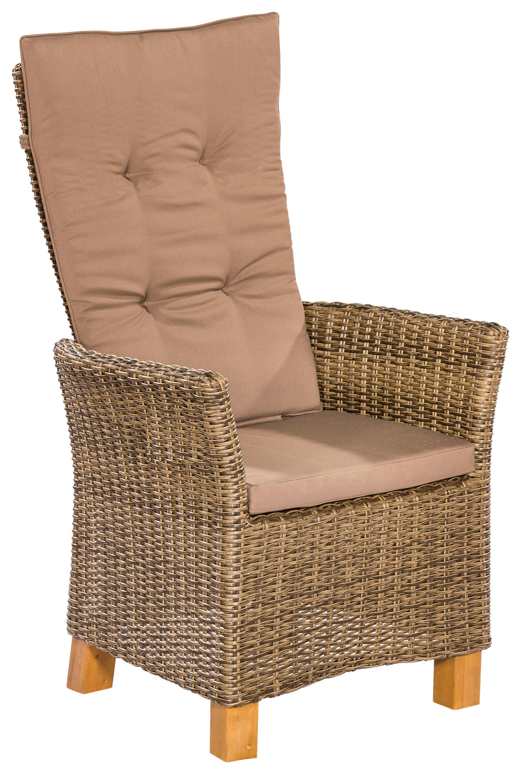 GARTENSESSEL Holz, Metall, Kunststoff, Textil Naturfarben, Cappuccino  - Naturfarben/Akaziefarben, KONVENTIONELL, Holz/Kunststoff (66/111/61cm) - Gardenson