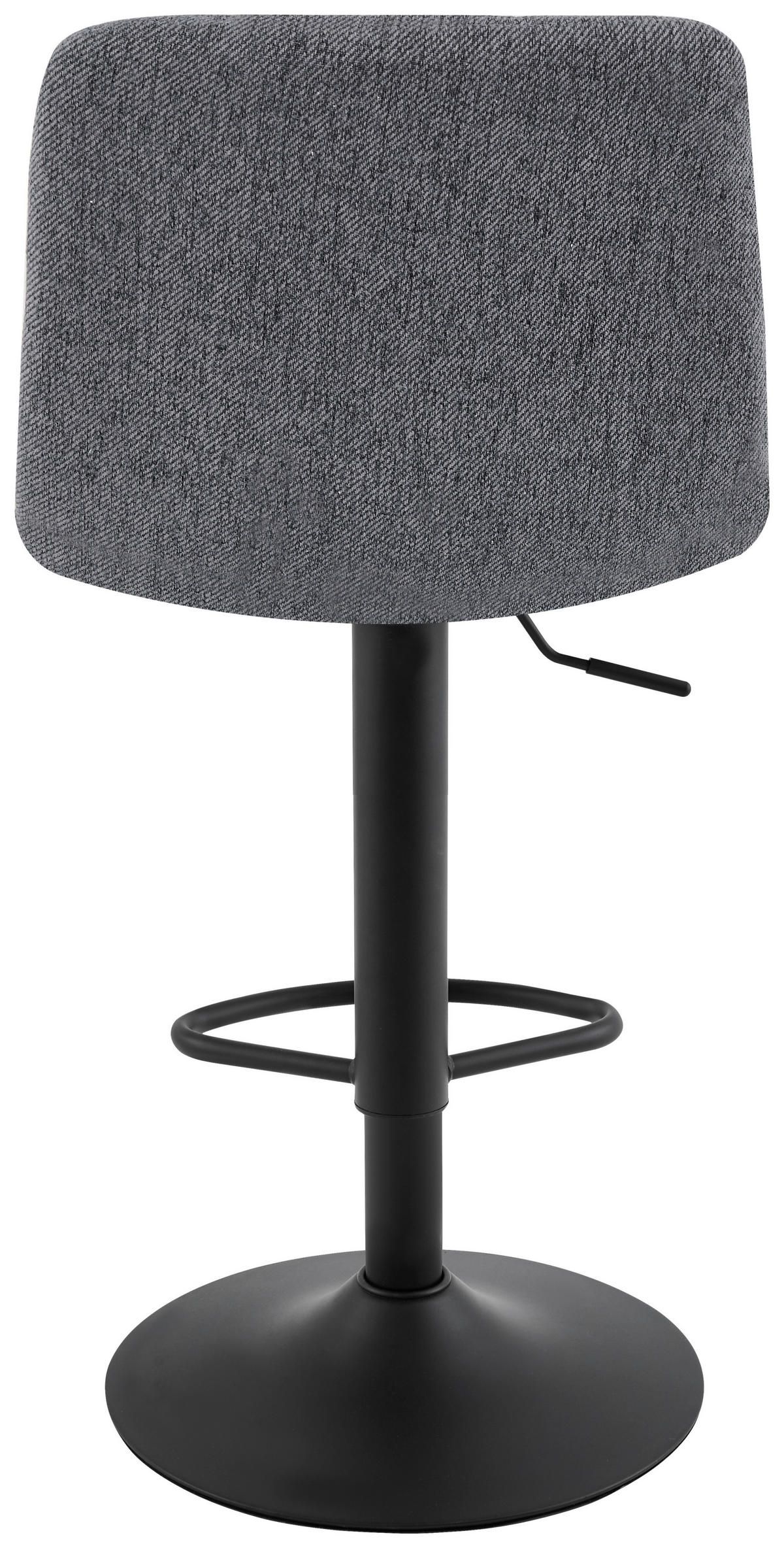 BARHOCKER Webstoff Grau, Schwarz Eisen Sitzfläche 360° drehbar  - Schwarz/Grau, Design, Textil/Metall (43/90-112/47cm) - Stylife