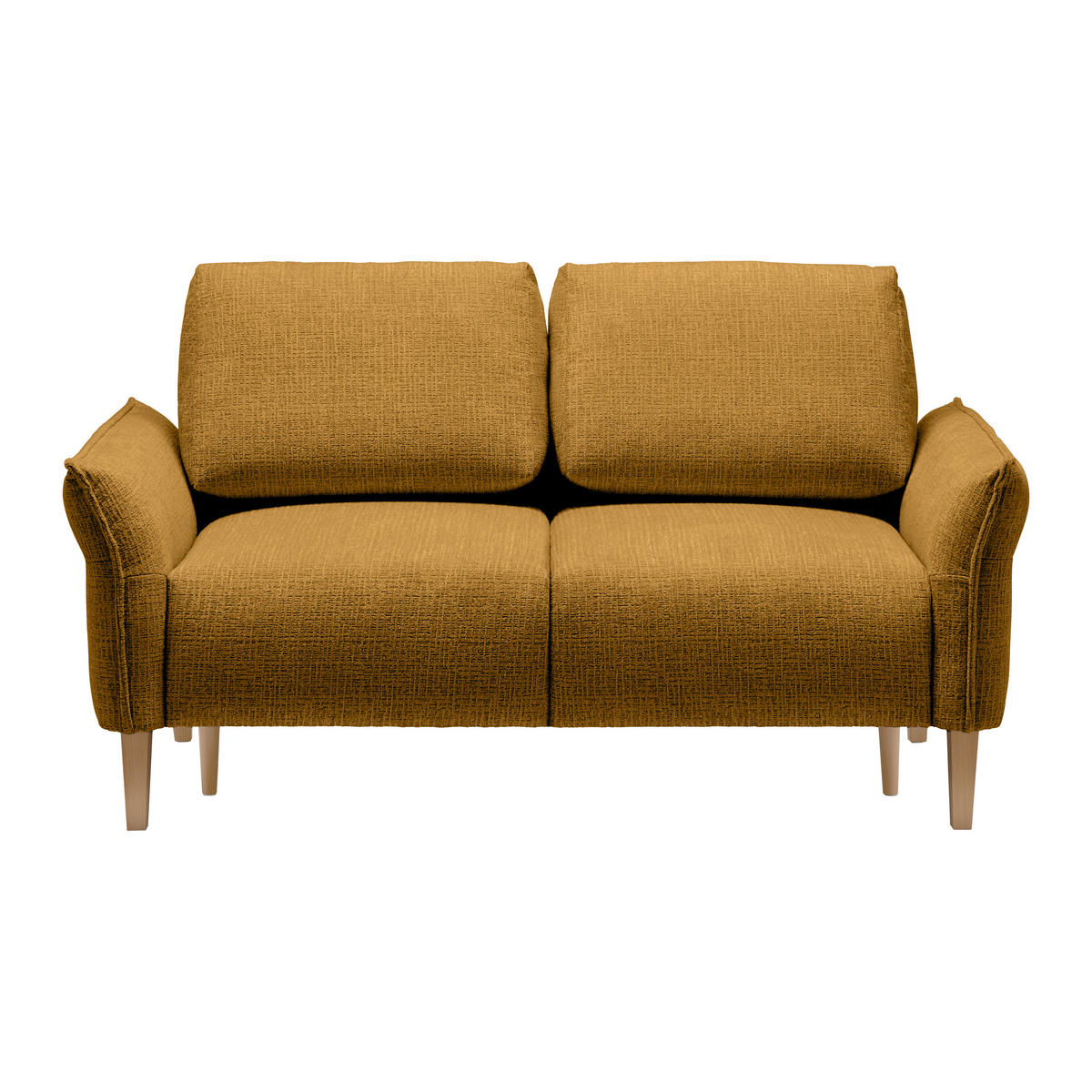 2-SITZER-SOFA in Webstoff Senfgelb  - Eichefarben/Senfgelb, Modern, Holz/Textil (150/85/92cm) - MID.YOU