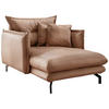 XXL-SESSEL in Lederlook Taupe  - Taupe/Schwarz, Modern, Textil/Metall (111/101/167cm) - Livetastic