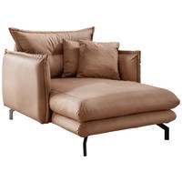 XXL-SESSEL in Lederlook Taupe  - Taupe/Schwarz, Modern, Textil/Metall (111/101/167cm) - Livetastic
