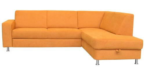 ECKSOFA Gelb Chenille  - Chromfarben/Gelb, Design, Kunststoff/Textil (248/198cm) - Xora