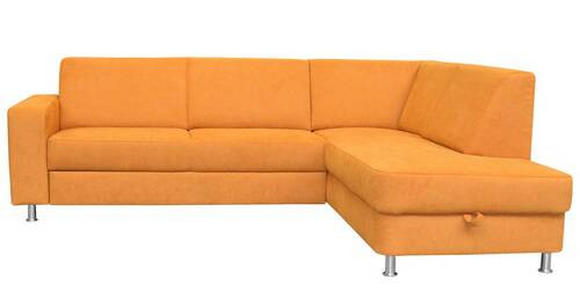 ECKSOFA Gelb Chenille  - Chromfarben/Gelb, Design, Kunststoff/Textil (248/198cm) - Xora