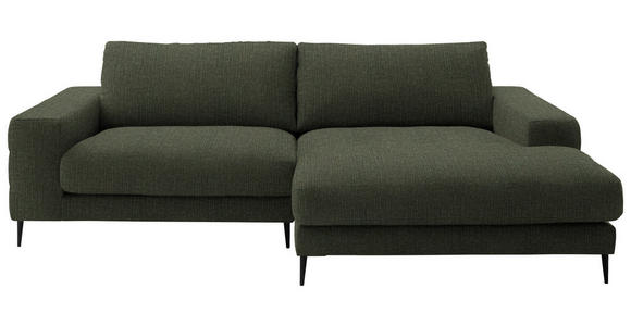 ECKSOFA  in Flachgewebe Dunkelgrün  253/177 cm  - Dunkelgrün/Schwarz, Design, Textil/Metall (253/177cm) - Dieter Knoll