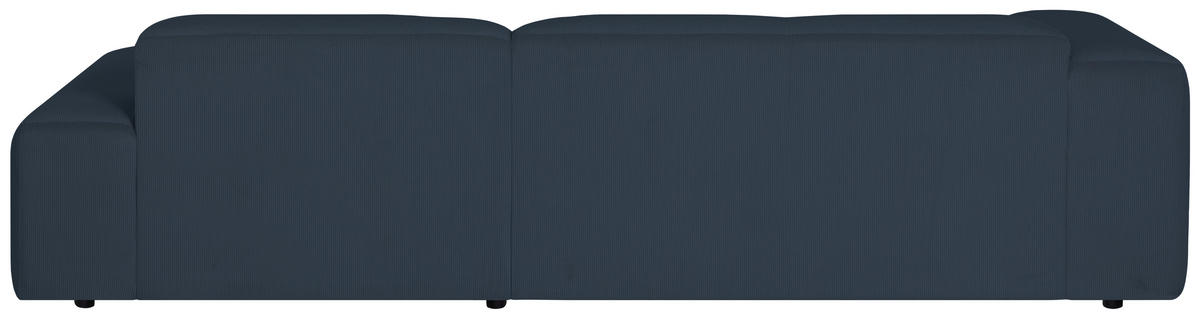 ECKSOFA HANNAH Blau Cord  - Blau/Schwarz, Design, Kunststoff/Textil (304/200cm) - MID.YOU