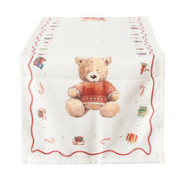 CHEMIN DE TABLE textile rouge, marron  - rouge/marron, Basics, textile (140/40/1cm)