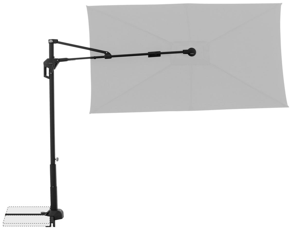 AMPELSCHIRM ca. 240x135 cm  - Hellgrau/Schwarz, Basics, Textil/Metall (240/135cm) - Doppler