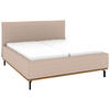 POLSTERBETT 180/200 cm,  in Taupe, Matratze, Lattenrost, Bettkasten, H3 + H3 = fest  - Taupe/Graphitfarben, Design, Holz/Textil (180/200cm) - Musterring