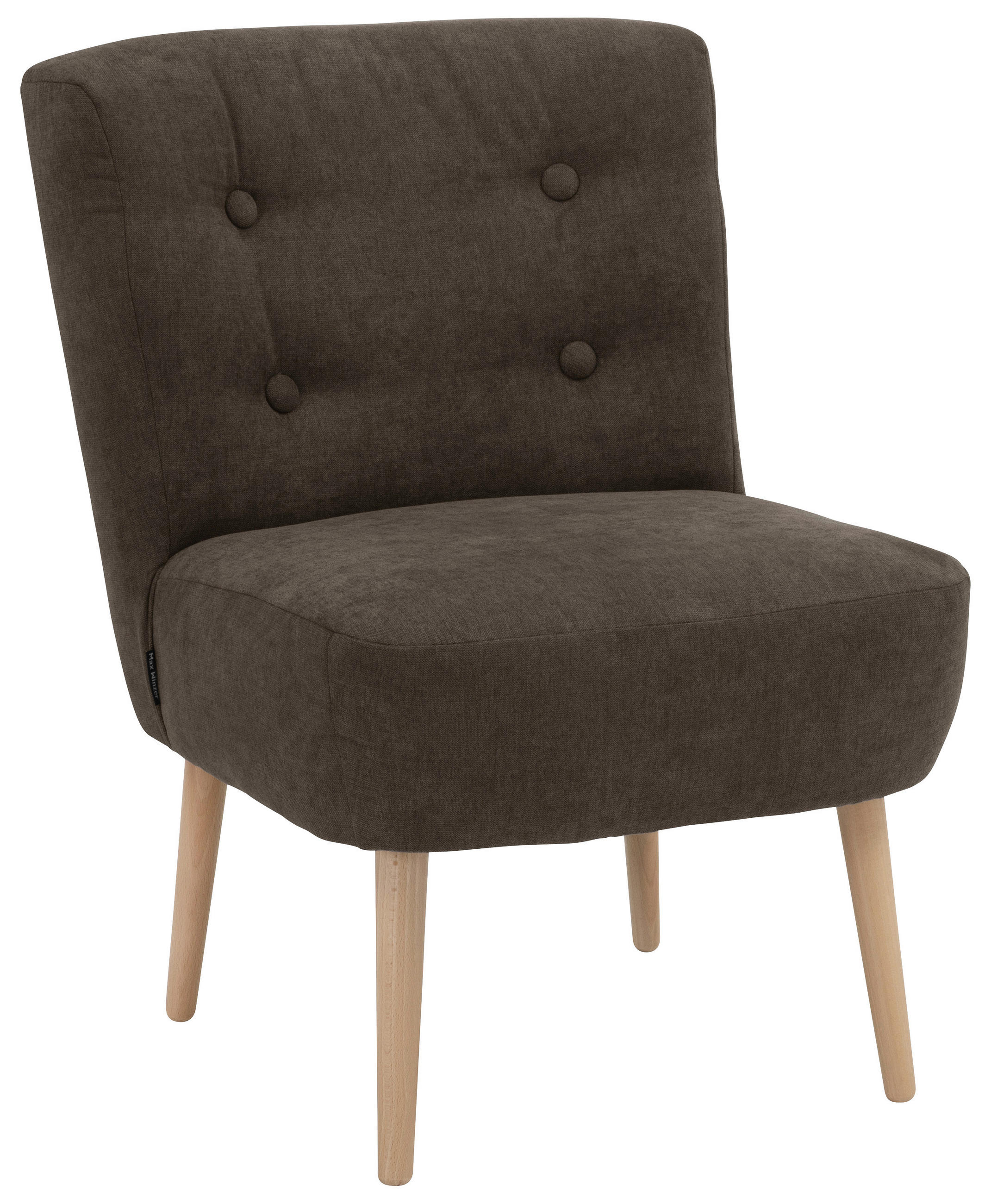 SESSEL in Flachgewebe Dunkelbraun  - Dunkelbraun/Buchefarben, Design, Holz/Textil (58/78/68cm) - Max Winzer