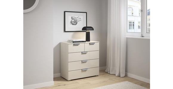 KOMMODE in 80/81/42 cm - Champagner/Dunkelgrau, Design, Glas/Holzwerkstoff (80/81/42cm) - Carryhome
