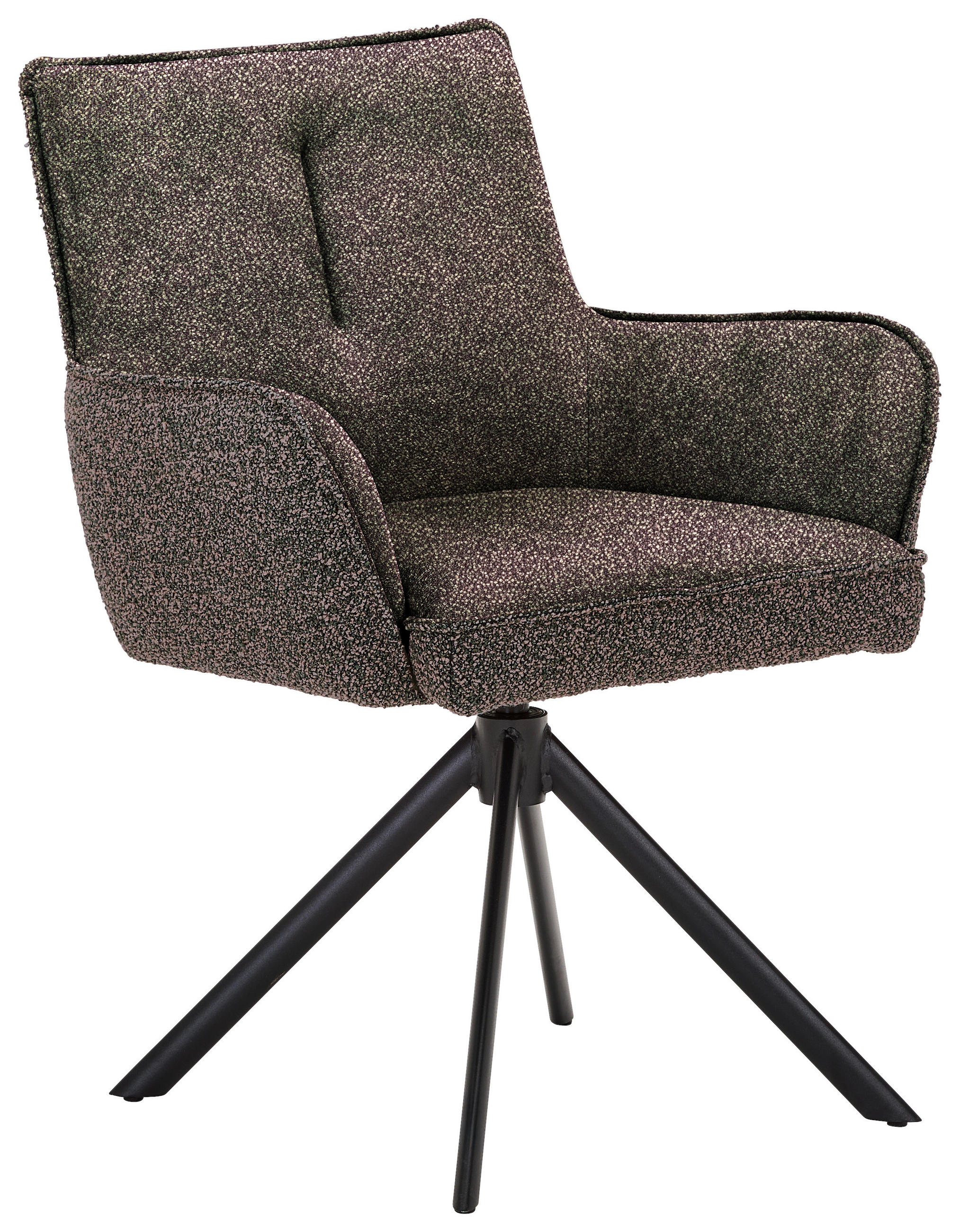 ARMLEHNSTUHL  Sitzfläche 360° drehbar, automatische Rückholfunktion, Stoff-/Lederauswahl Webstoff  Grau, Schwarz  - Schwarz/Grau, KONVENTIONELL, Textil/Metall (69/88/60cm) - Venda