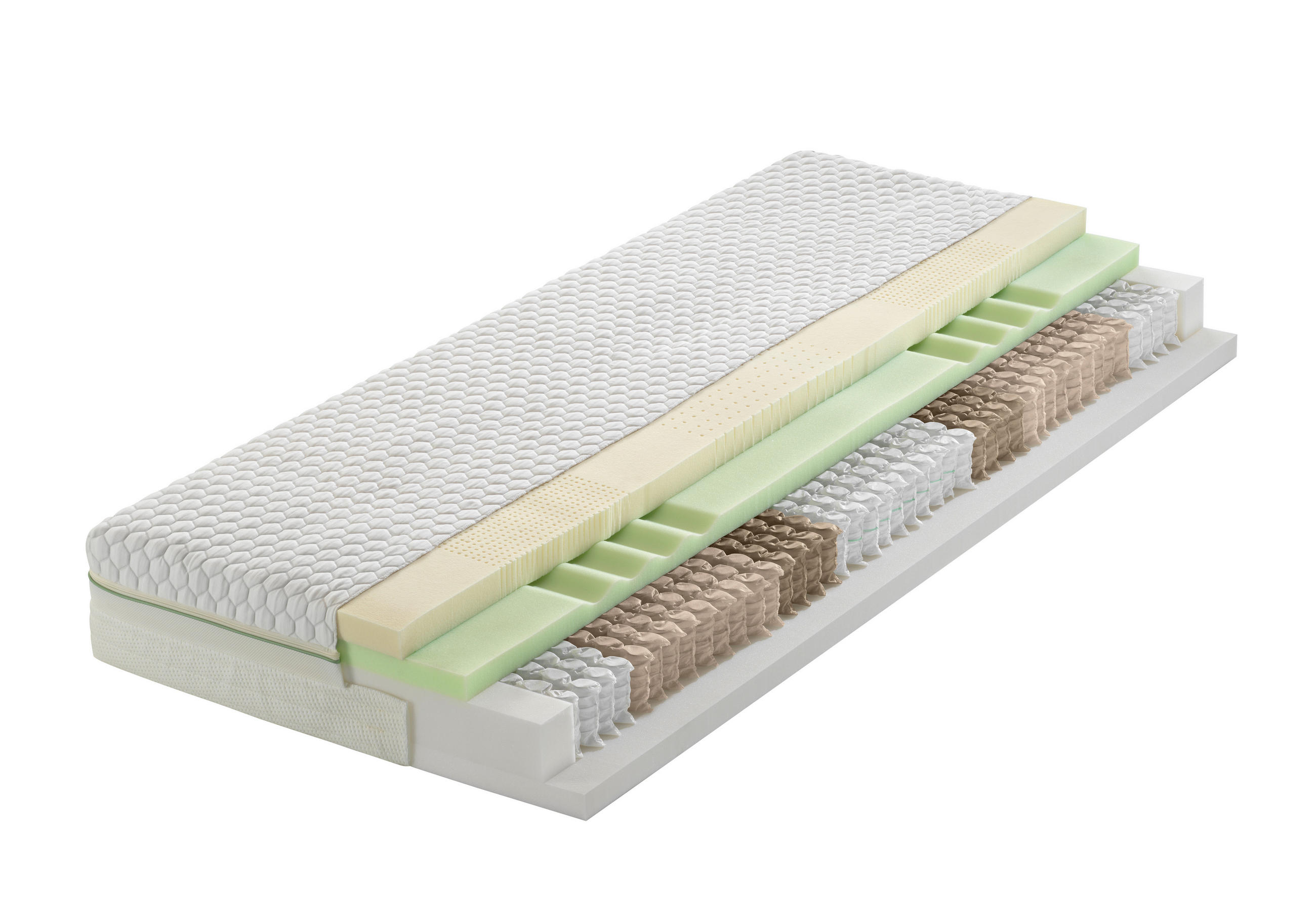 GÉLOVO-TAŠTIČKOVÝ MATRAC, 80/200 cm - biela, Basics, textil (80/200cm) - Dieter Knoll