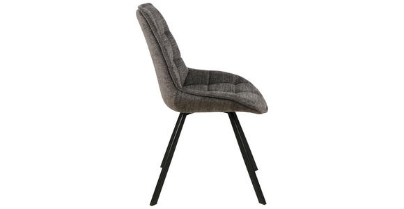 STUHL Webstoff Anthrazit, Schwarz - Anthrazit/Schwarz, Design, Textil/Metall (53/87/61cm) - Carryhome