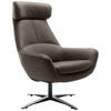 SESSEL in Echtleder Grau  - Schwarz/Grau, Modern, Leder/Metall (81/112/83cm) - Trendmanufaktur