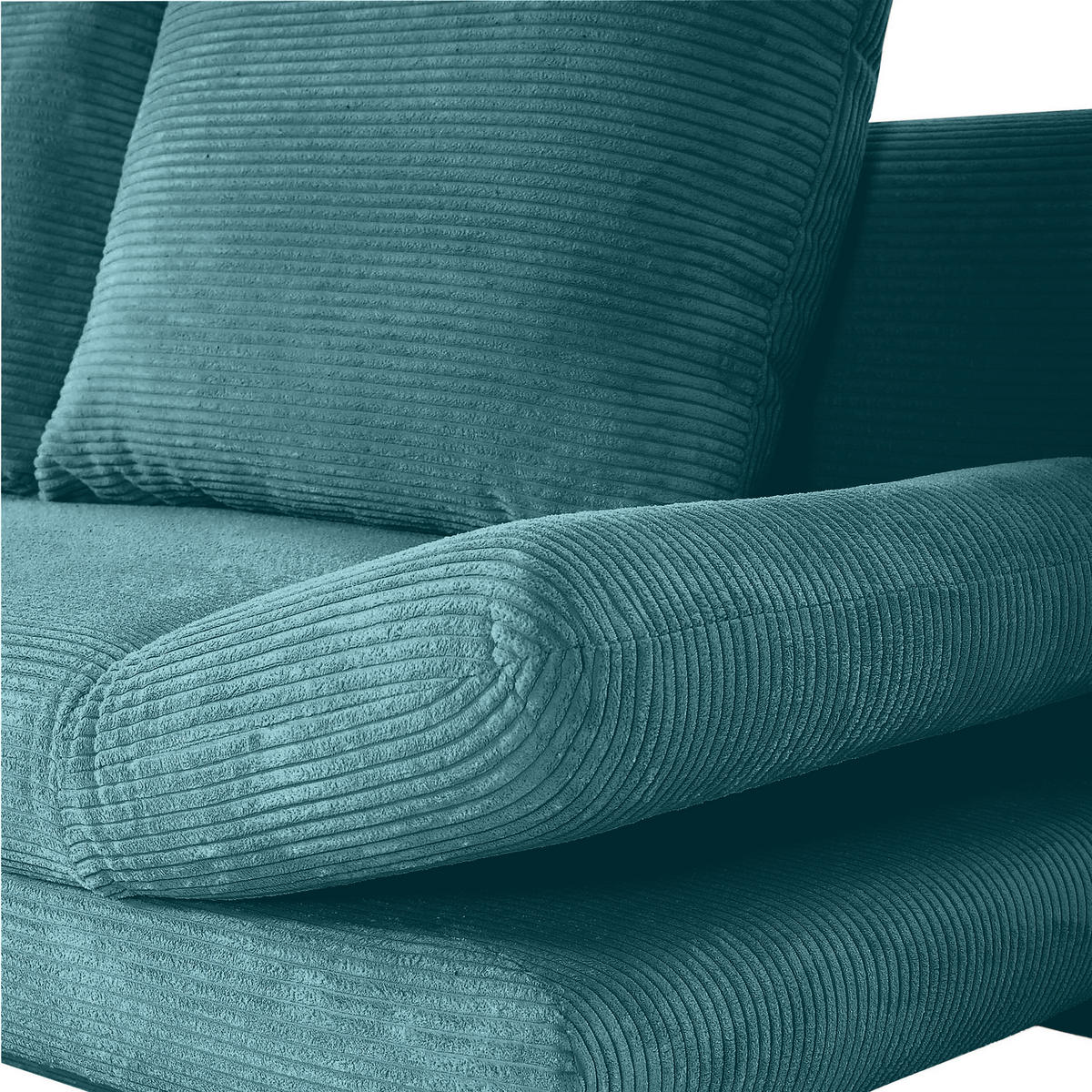 SCHLAFSOFA  mit Stoffauswahl, Liegefunktion, Schlafen auf Sitzhöhe, Rücken echt Cord Petrol  - Petrol/Schwarz, KONVENTIONELL, Textil/Metall (200/78/95cm) - home24