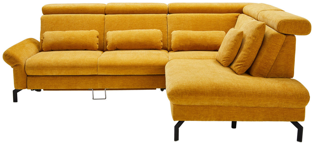 ECKSOFA Beldomo system Currygelb Webstoff  - Currygelb/Schwarz, Design, Textil/Metall (258/203cm) - Beldomo System