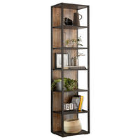 STANDREGAL Eichefarben, Dunkelgrau  - Eichefarben/Dunkelgrau, KONVENTIONELL, Holzwerkstoff/Metall (49/204/37cm) - Cantus