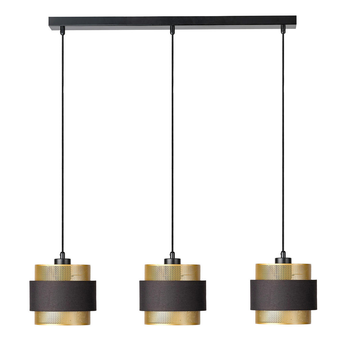 HÄNGELEUCHTE 78/18/150 cm  - Goldfarben/Schwarz, KONVENTIONELL, Textil/Metall (78/18/150cm) - Osram