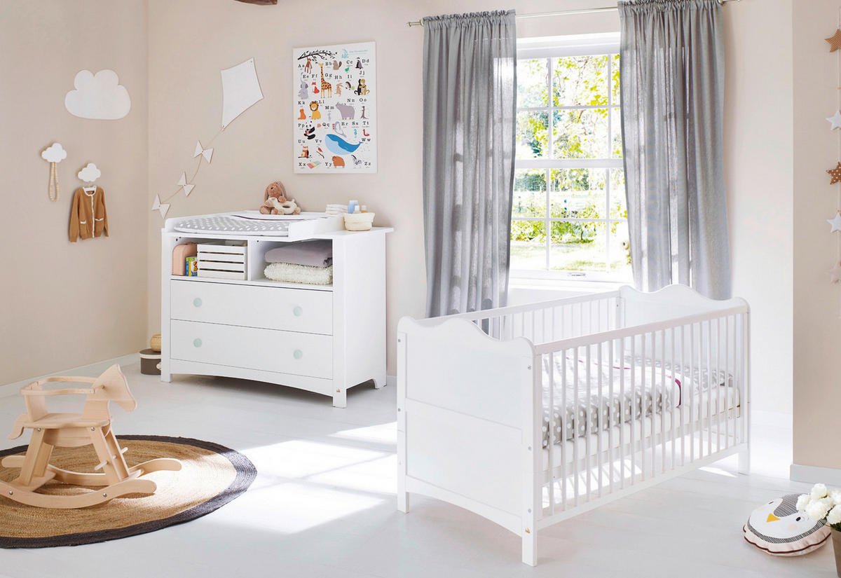 BABYZIMMER PINOLINO FLORENTINA  - Weiß, ROMANTIK / LANDHAUS, Holz/Holzwerkstoff - Pinolino