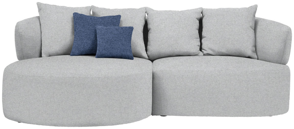ECKSOFA  in Flachgewebe Grau  166/235 cm  - Schwarz/Dunkelblau, MODERN, Kunststoff/Textil (166/235cm) - Hom`in