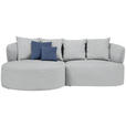 ECKSOFA  in Flachgewebe Grau  166/235 cm  - Schwarz/Dunkelblau, MODERN, Kunststoff/Textil (166/235cm) - Hom`in