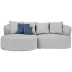 ECKSOFA  in Flachgewebe Grau  166/235 cm  - Schwarz/Dunkelblau, MODERN, Kunststoff/Textil (166/235cm) - Hom`in
