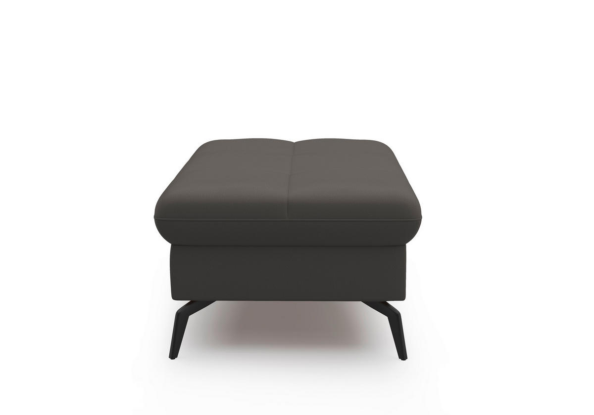 HOCKER in Leder Anthrazit  - Anthrazit/Schwarz, Konventionell, Leder/Metall (102/47/69cm) - Sit & More