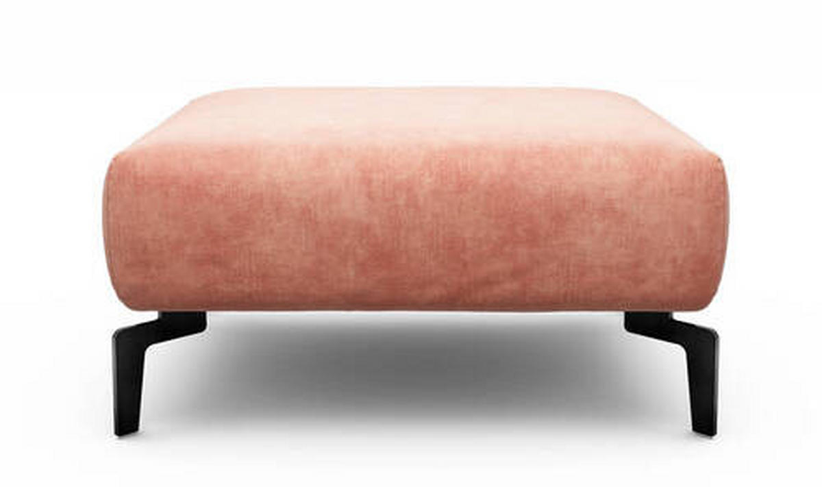 HOCKER in Textil Rosa  - Schwarz/Rosa, Design, Textil/Metall (90/70/46cm) - SENSOO
