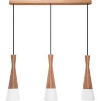 PENDELLEUCHTE 75/25/150 cm  - Eichefarben/Weiß, Natur, Holz/Textil (75/25/150cm)