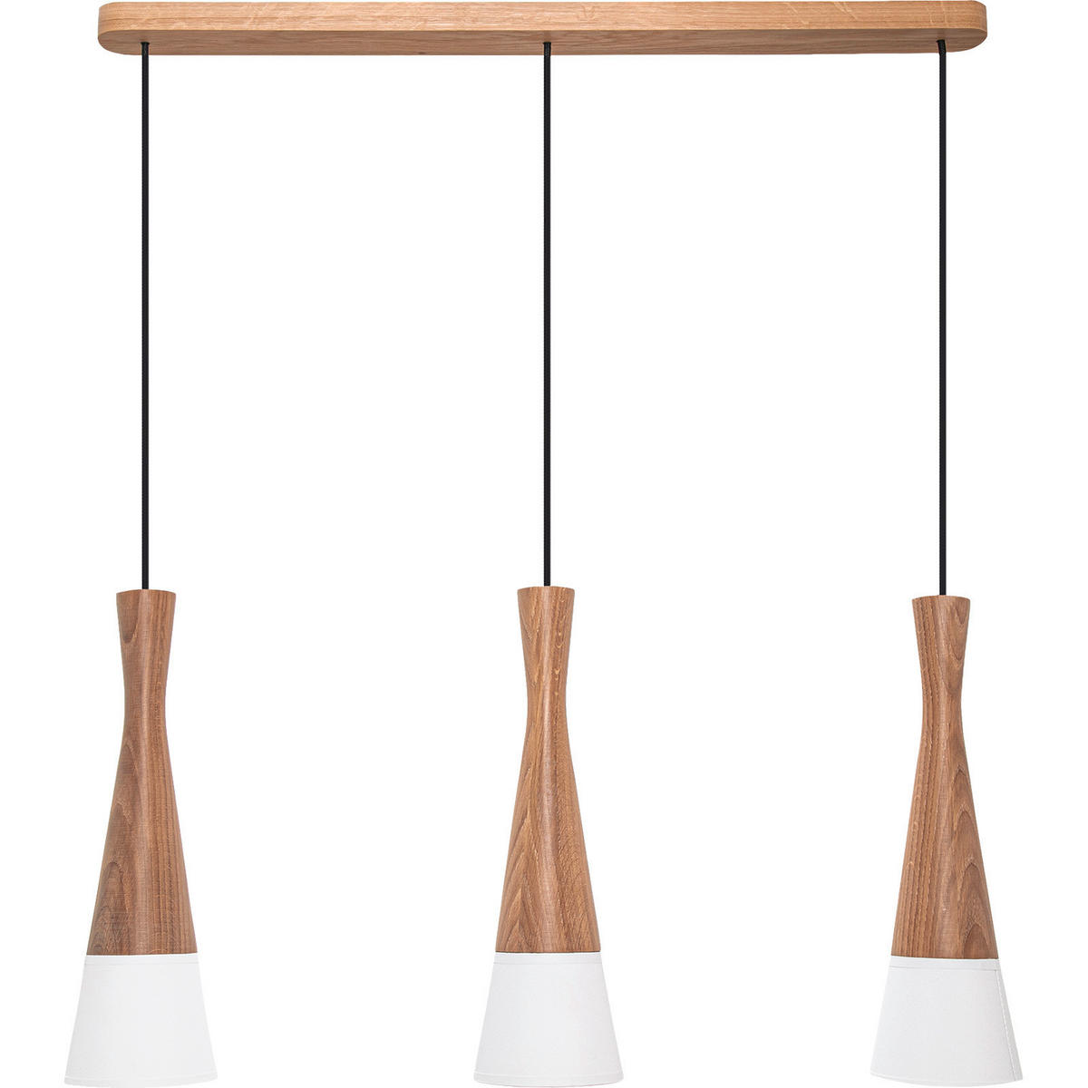 PENDELLEUCHTE 75/25/150 cm  - Eichefarben/Weiß, Natur, Holz/Textil (75/25/150cm)