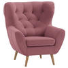 SESSEL in Mikrofaser Weinrot  - Eichefarben/Weinrot, Design, Holz/Textil (87/101/95cm) - Stylife