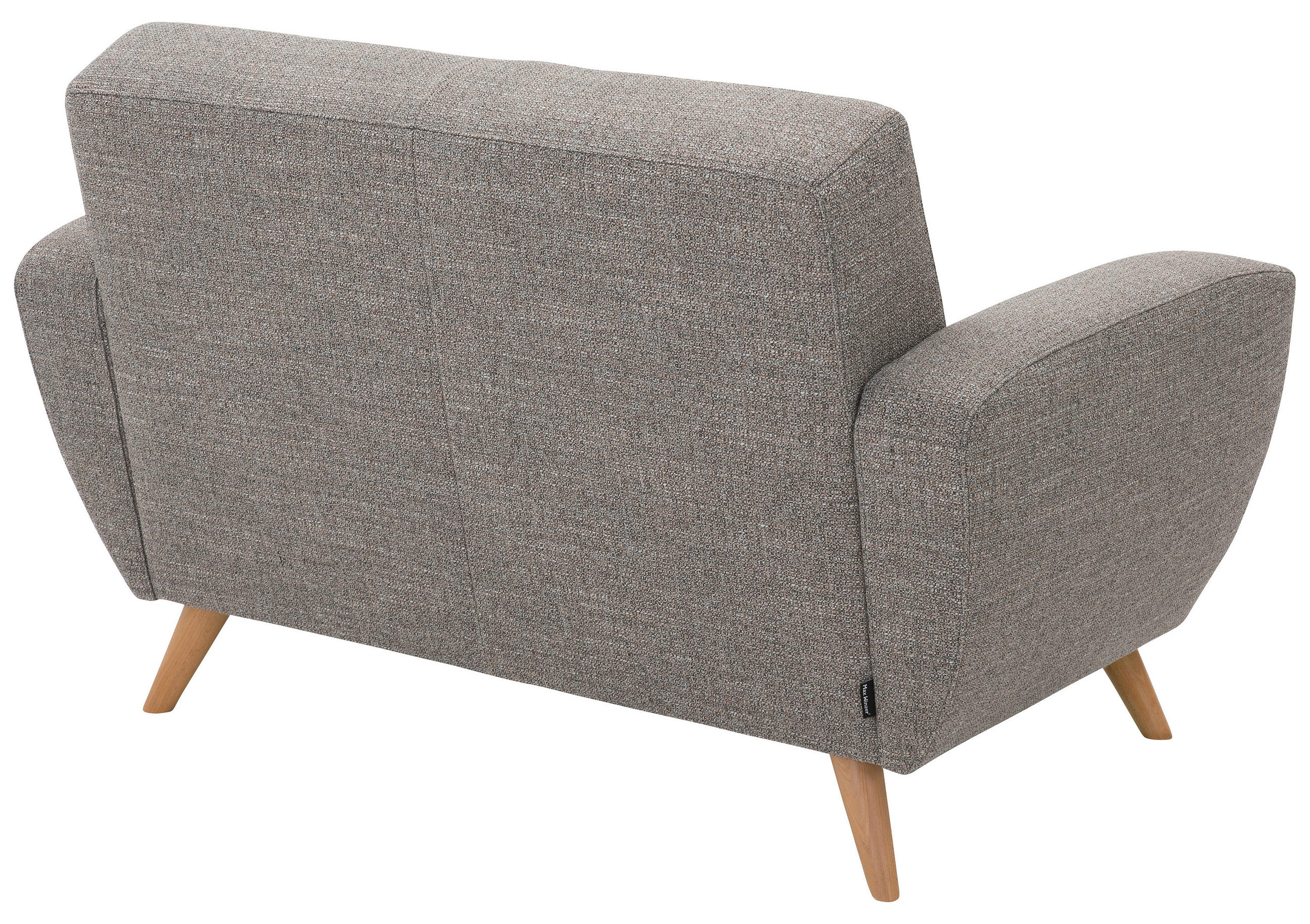 ZWEISITZER-SOFA Flachgewebe Grau  - Naturfarben/Grau, Design, Holz/Textil (136/85/82cm) - Max Winzer