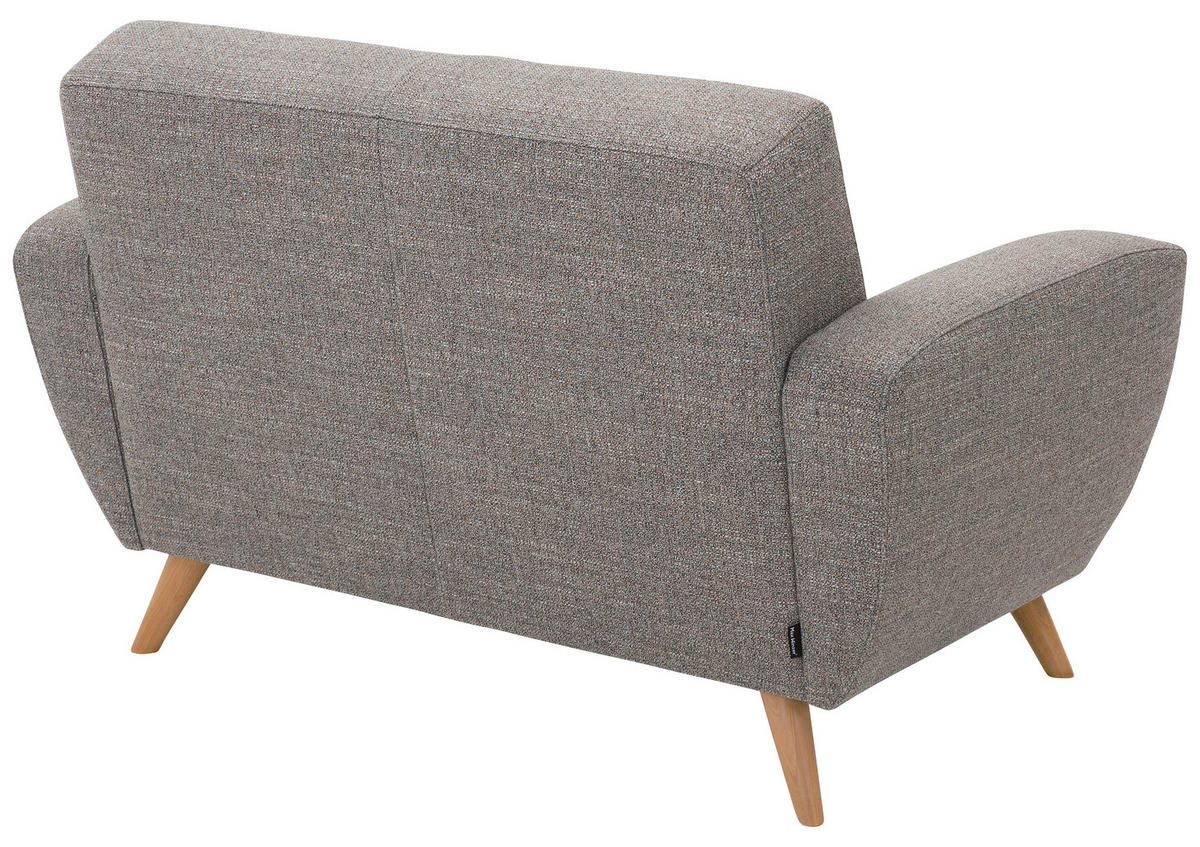 2-SITZER-SOFA in Flachgewebe Grau  - Naturfarben/Grau, Design, Holz/Textil (136/85/82cm) - Max Winzer