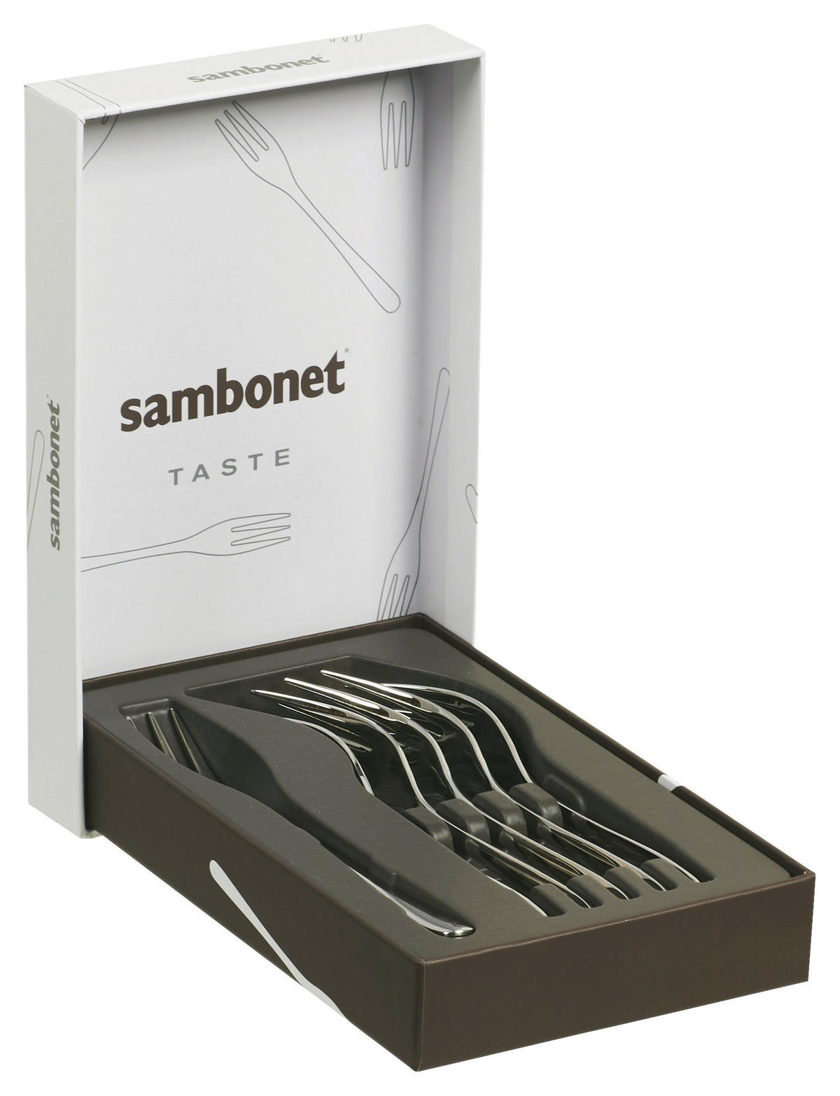 KUCHENGABELSET 6-TEILIG Taste 6-teilig Edelstahl  - Silberfarben, Basics, Metall (18,4/11,4/3,5cm) - Sambonet