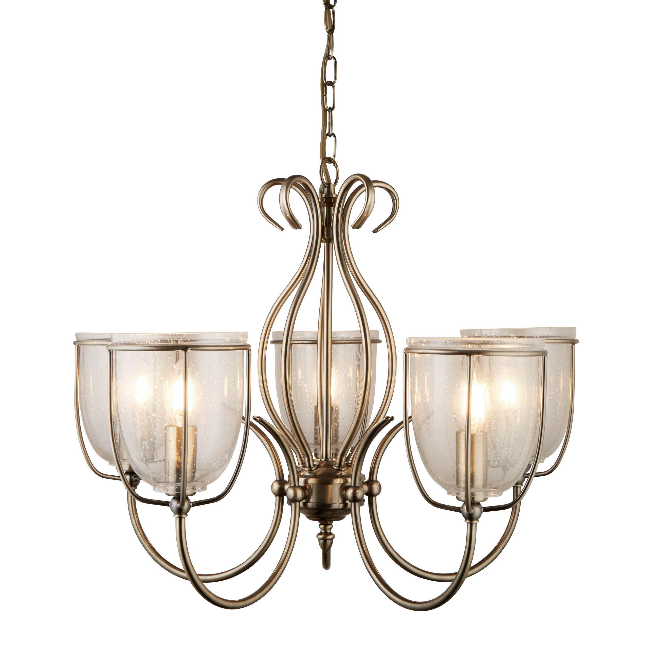 VISEČA SVETILKA  Silhouette      52/44 cm     7 W E14 - barve medenine, Design, kovina/steklo (52/44cm)