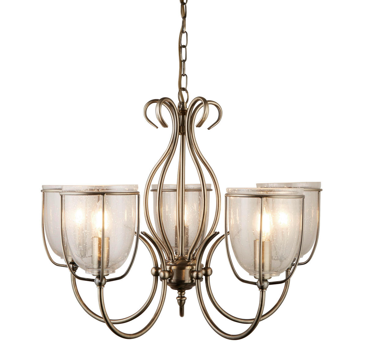 VISEČA SVETILKA  Silhouette      52/44 cm     7 W E14 - barve medenine, Design, kovina/steklo (52/44cm)