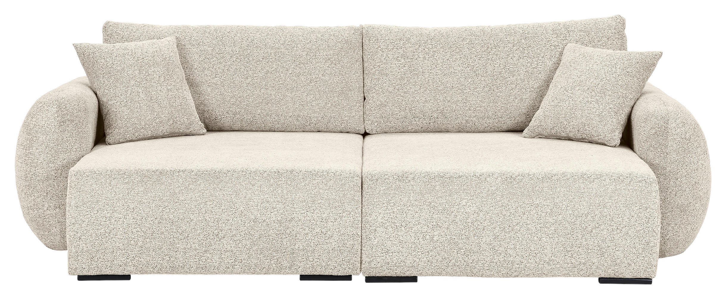 BIGSOFA Flachgewebe Beige  - Beige/Schwarz, KONVENTIONELL, Kunststoff/Textil (250/72/145cm) - Carryhome