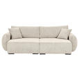 BIGSOFA Flachgewebe Beige  - Beige/Schwarz, KONVENTIONELL, Kunststoff/Textil (250/72/145cm) - Carryhome